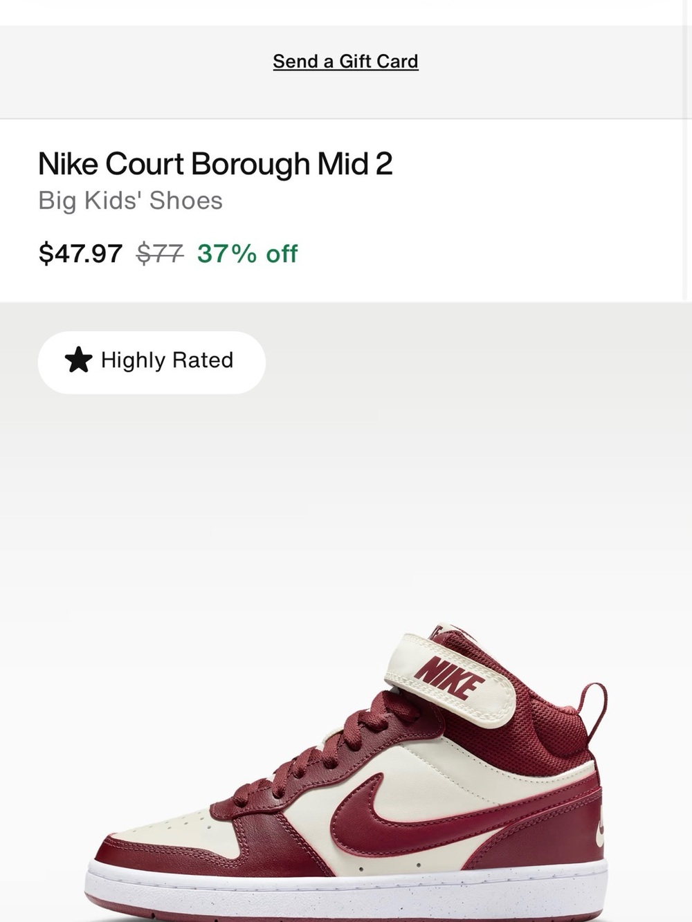Nike Court Borough Mid2 - Big Kids - Picture 6 of 6